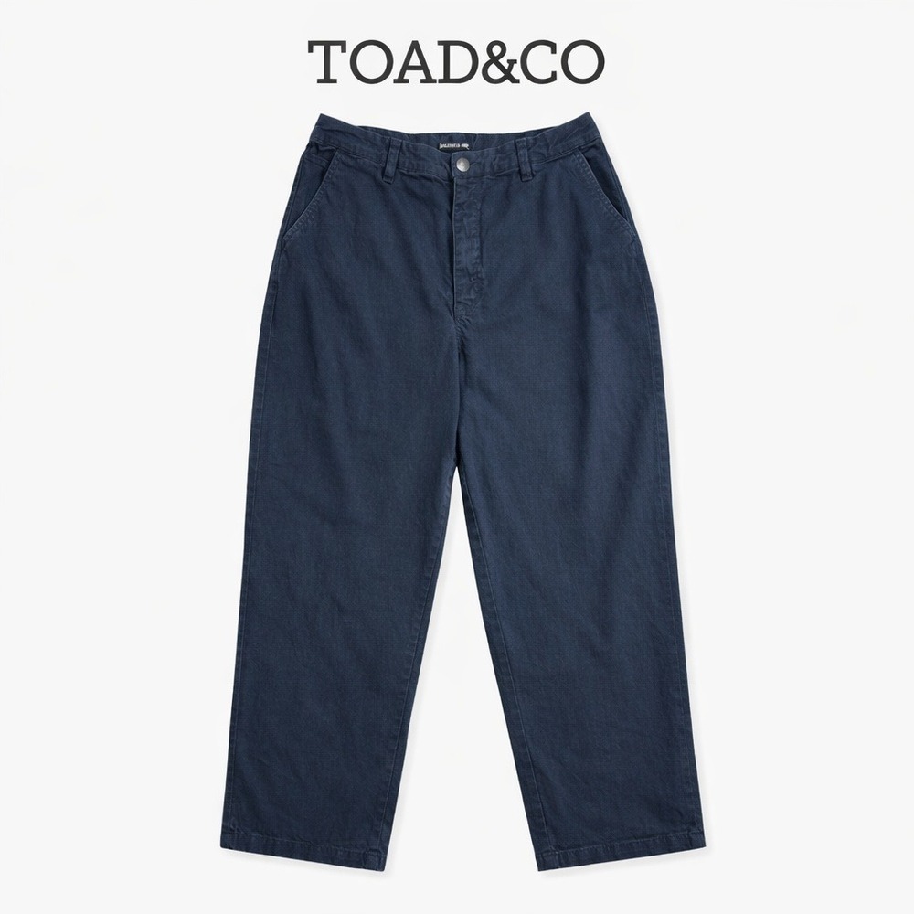 Toad&Co Earthworks High Rise Pant Ankle Crop Blue‎ Cotton Blend Chino Size 18